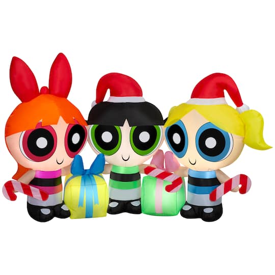 3.75ft. Airblown® Inflatable Warner Bros. Powerpuff Girls Scene with Lights Christmas Décor